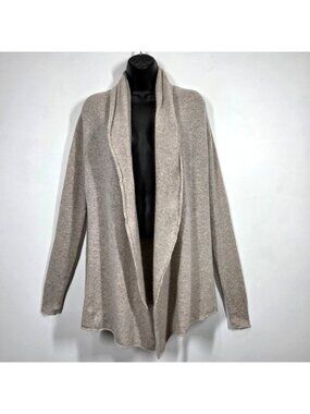 Club Monaco Cardigan XS / S Cashmere Beige Pink Shawl Collar Open Front Luxury